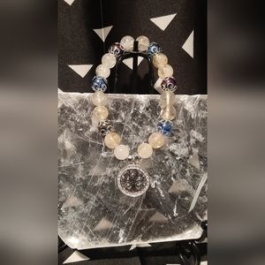 2 for $40 Citrine and Hematite bracelet with 925 silver plated tree of life